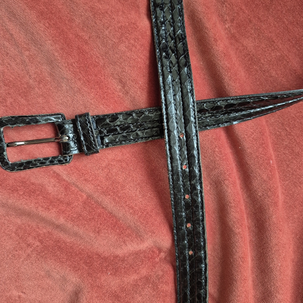 Black Textured Women's Belt